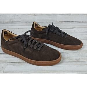 Men's Brown Suede Low Top Shoes Margom Gum Cupsole Made In Italy Size EU40/US7